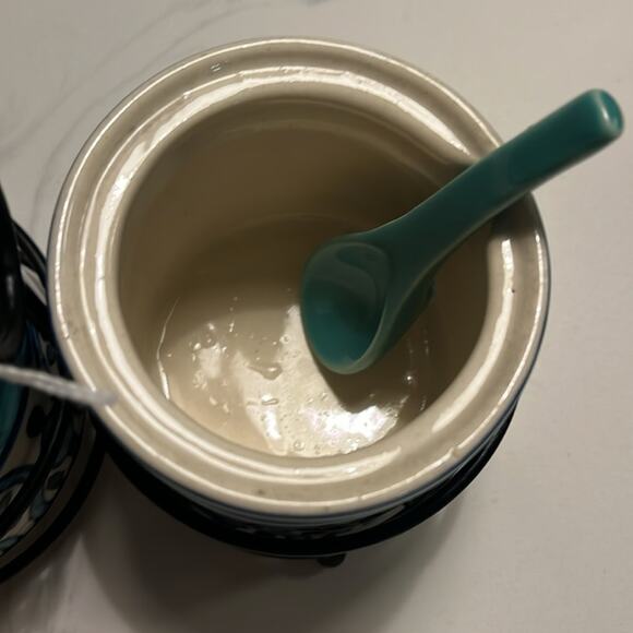 Relish jar condiment with stand and spoons handcrafted India - Picture 4 of 7